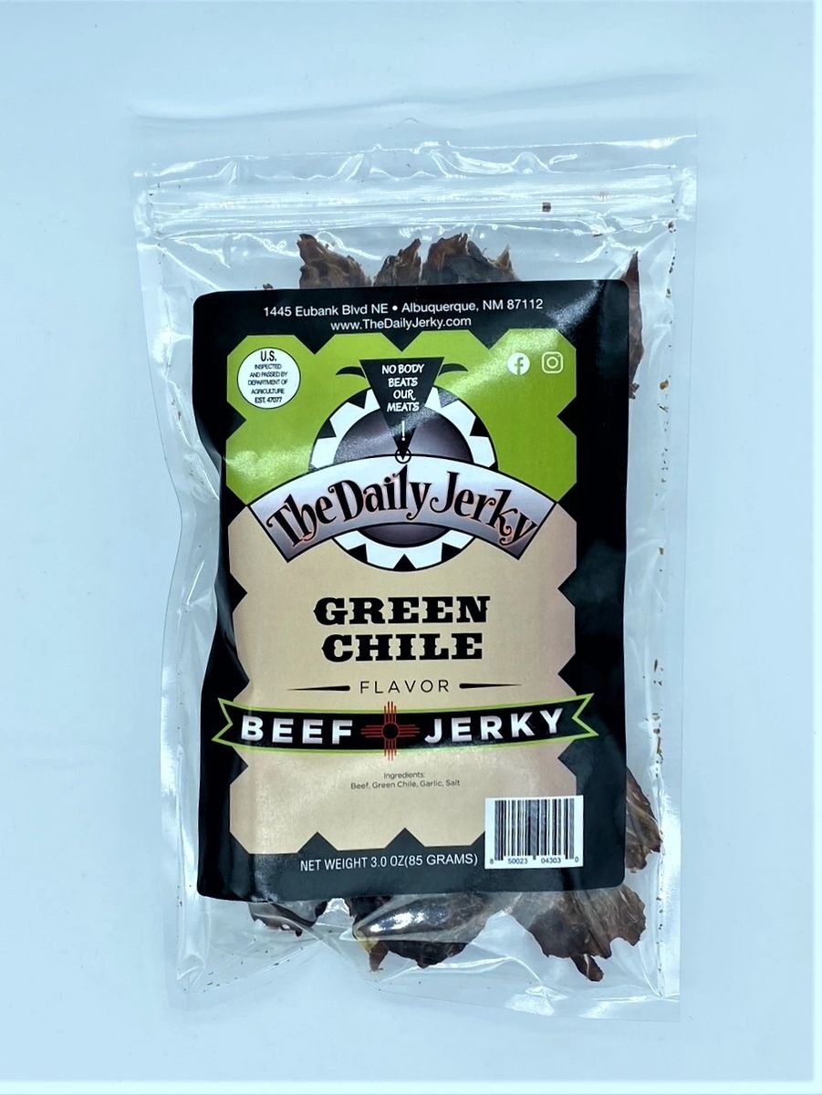 3oz Green Chile Jerky The Daily Jerky